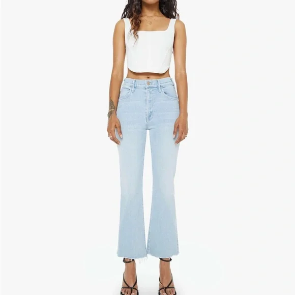 MOTHER LIL Hustler Ankle Fray Women's Straight Leg Jeans in Balls In Your Court - Picture 4 of 10